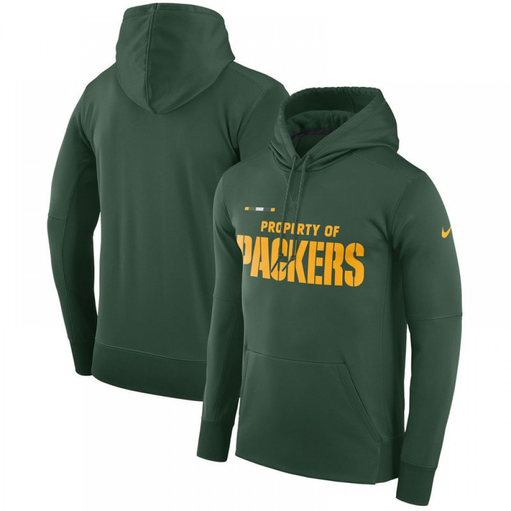 Men's Green Bay PackersGreen Sideline Property Of Performance Pullover Hoodie