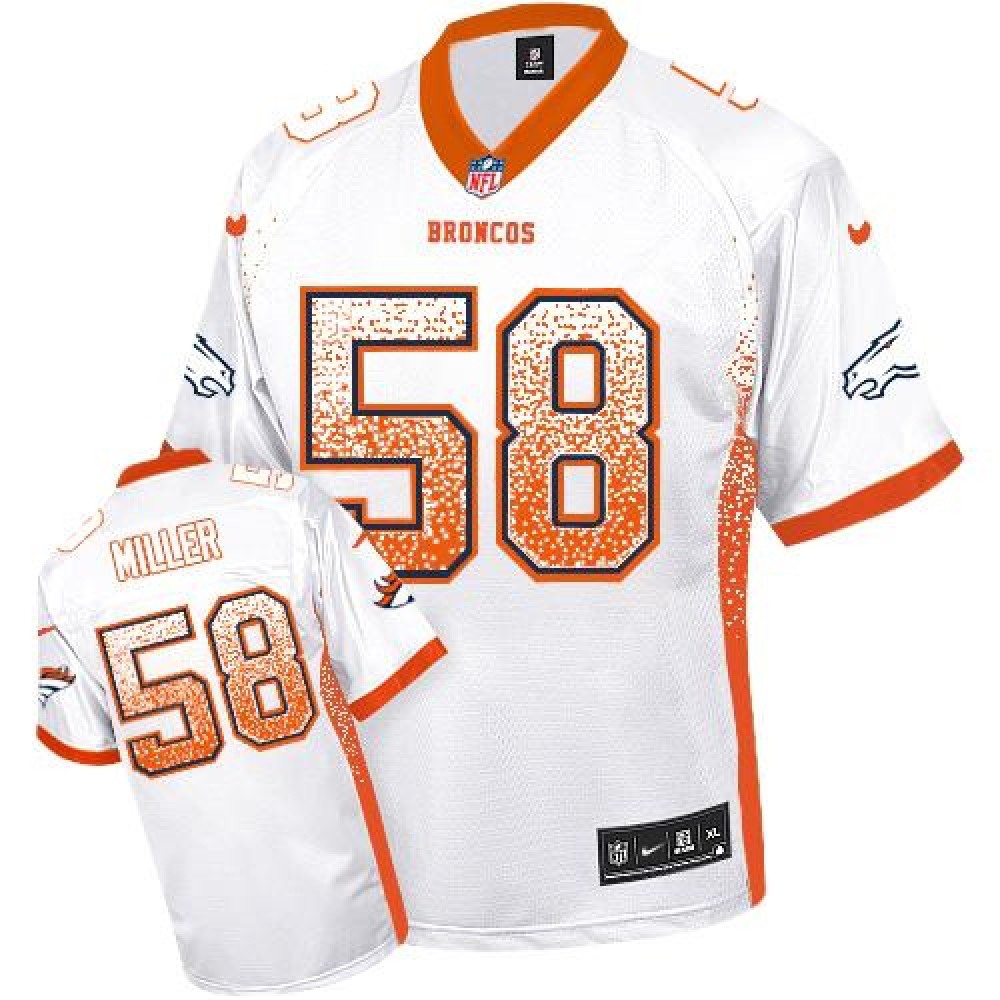 Broncos #58 Von Miller White Youth Stitched NFL Elite Drift Fashion Jersey