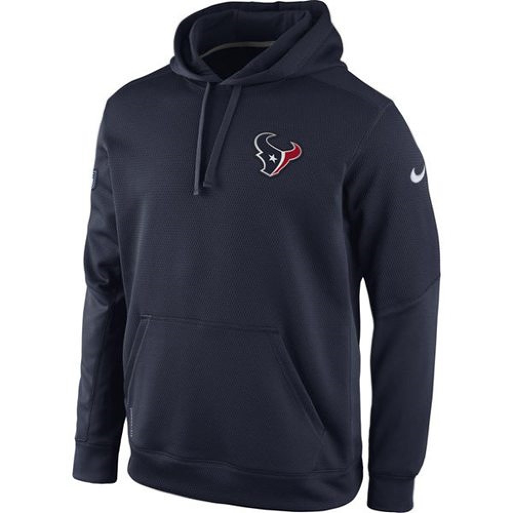 Houston TexansKO Chain Fleece Pullover Performance Hoodie Navy Blue