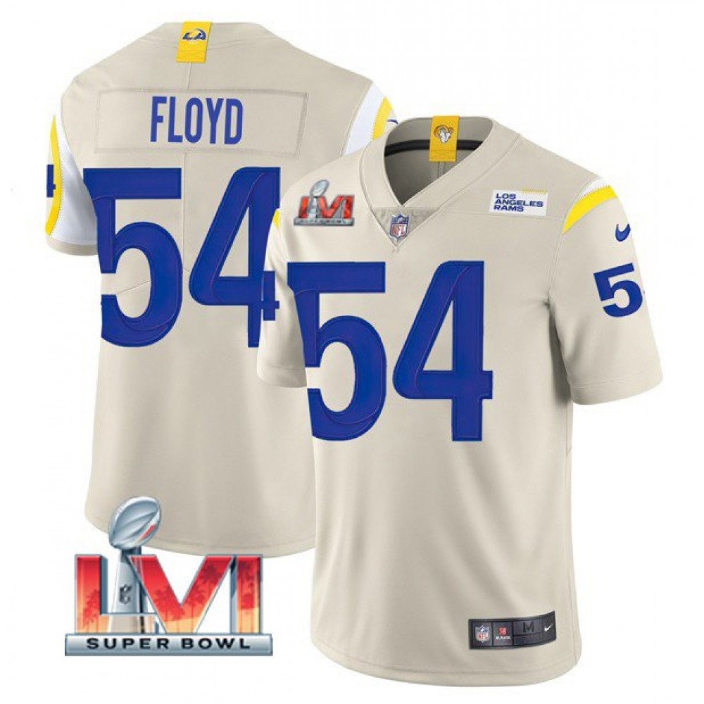 Men's Los Angeles Rams #54 Leonard Floyd 2022 Bone Super Bowl LVI Vapor Limited Stitched Jersey