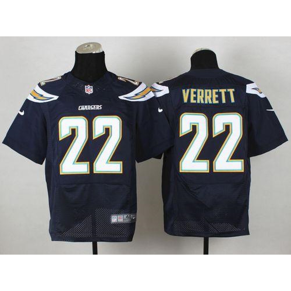 Chargers #22 Jason Verrett Navy Blue Team Color Men's Stitched NFL New Elite Jersey