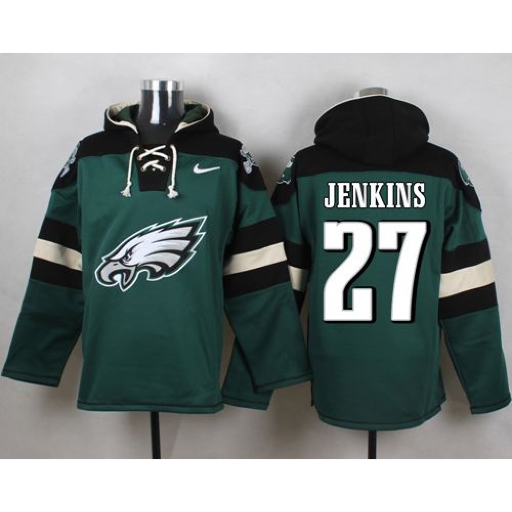 Eagles #27 Malcolm Jenkins Midnight Green Player Pullover NFL Hoodie