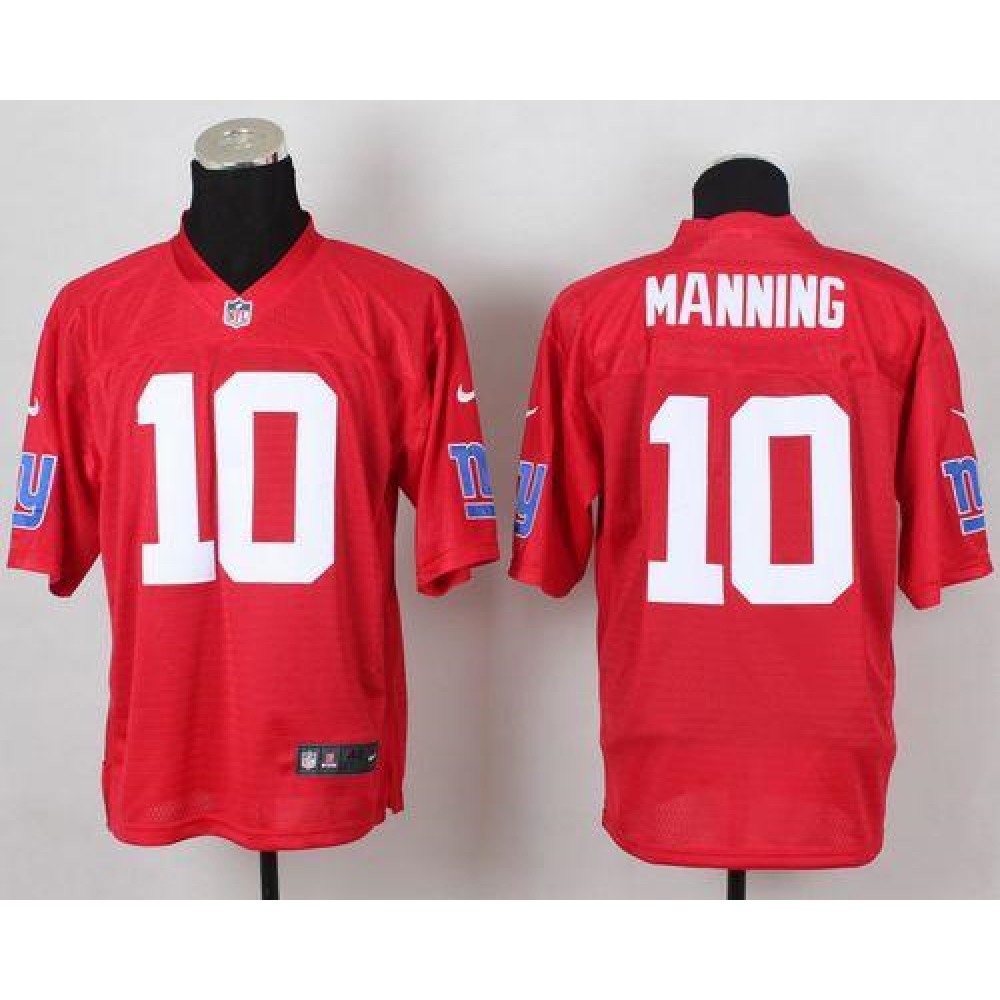 Giants #10 Eli Manning Red Men's Stitched NFL Elite QB Practice Jersey