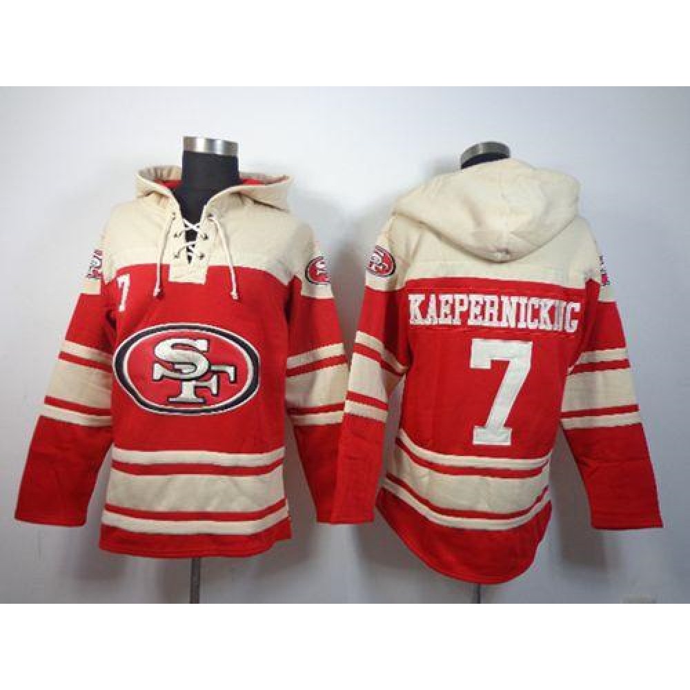 49ers #7 Colin Kaepernick Red Sawyer Hoodie Sweatshirt NFL Hoodie