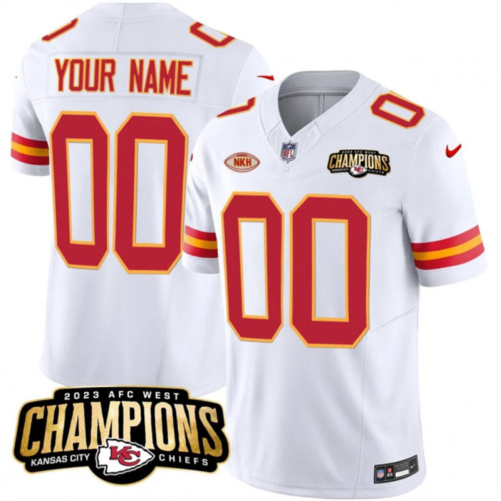 Men's Kansas City Chiefs Active Player Custom White 2023 F.U.S.E. AFC West Champions With 