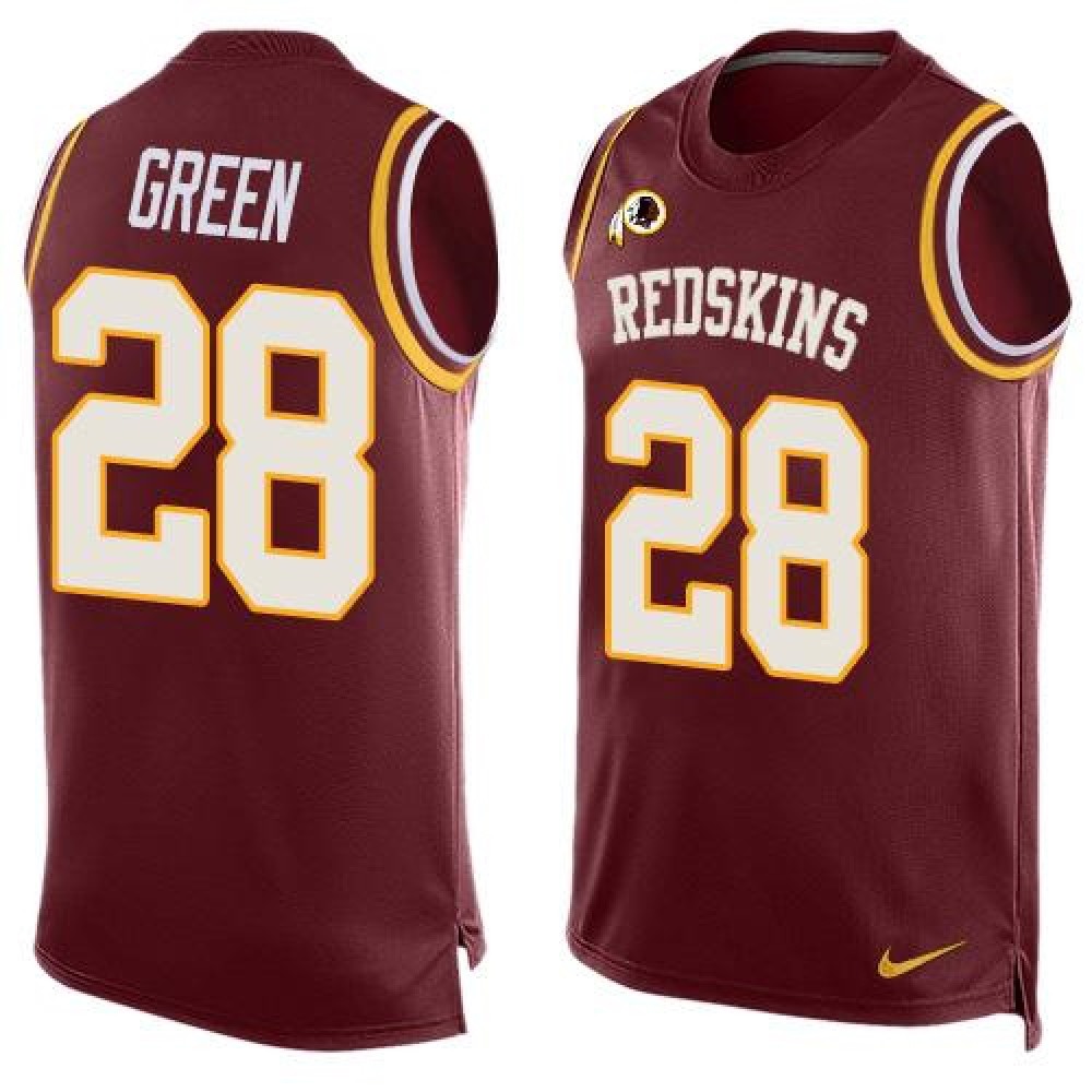 Redskins #28 Darrell Green Burgundy Red Team Color Men's Stitched NFL Limited Tank Top Jersey