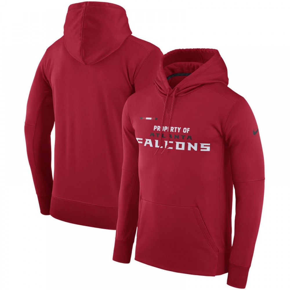 Men's Atlanta FalconsRed Sideline Property Of Performance Pullover Hoodie