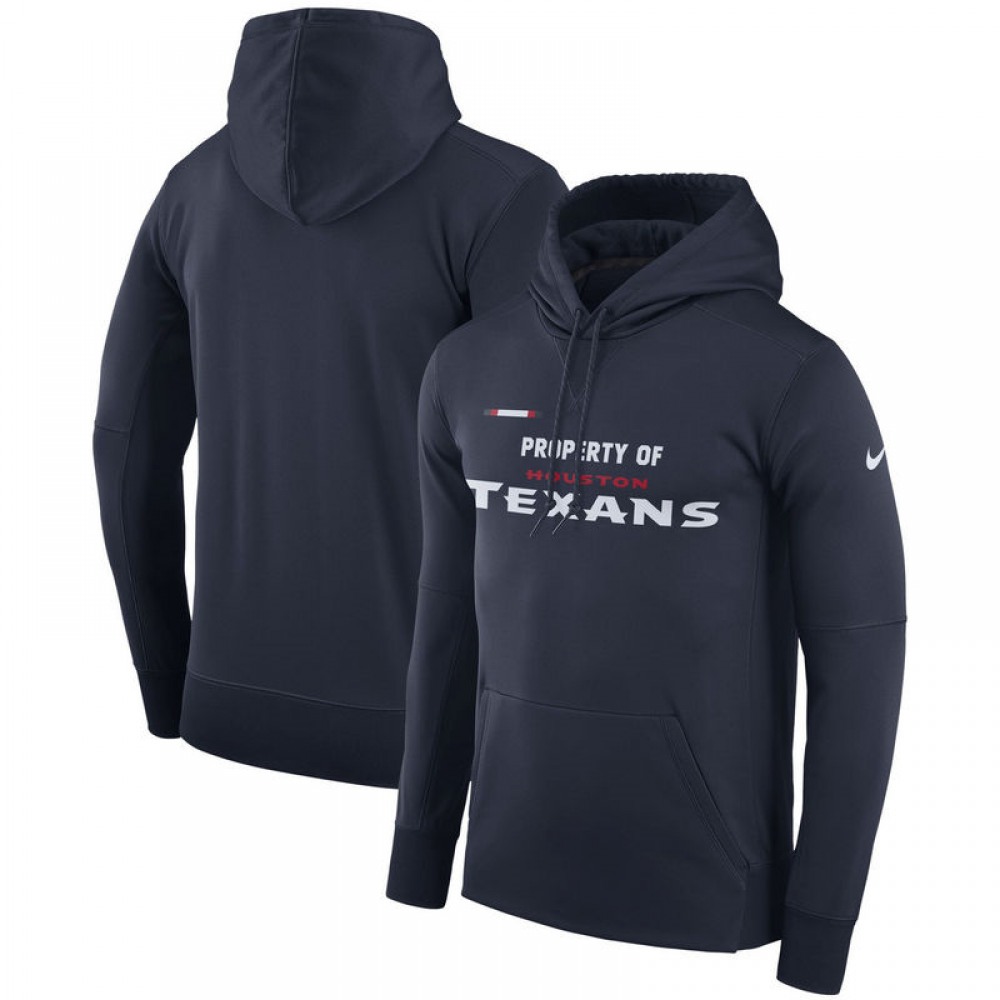 Men's Houston TexansNavy Sideline Property Of Performance Pullover Hoodie