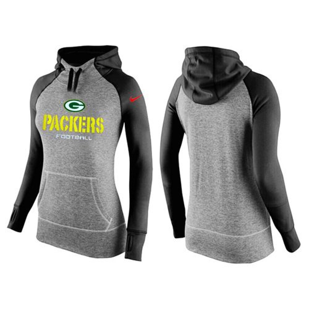 Women'sGreen Bay Packers Performance Hoodie Grey & Black