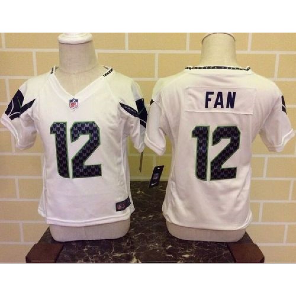 ToddlerSeahawks #12 Fan White Stitched NFL Elite Jersey