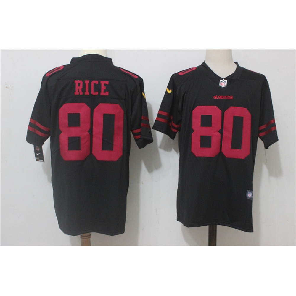 Men'sSan Francisco 49ers #80 Jerry Rice Black Alternate Stitched NFL Vapor Untouchable Limited Jersey