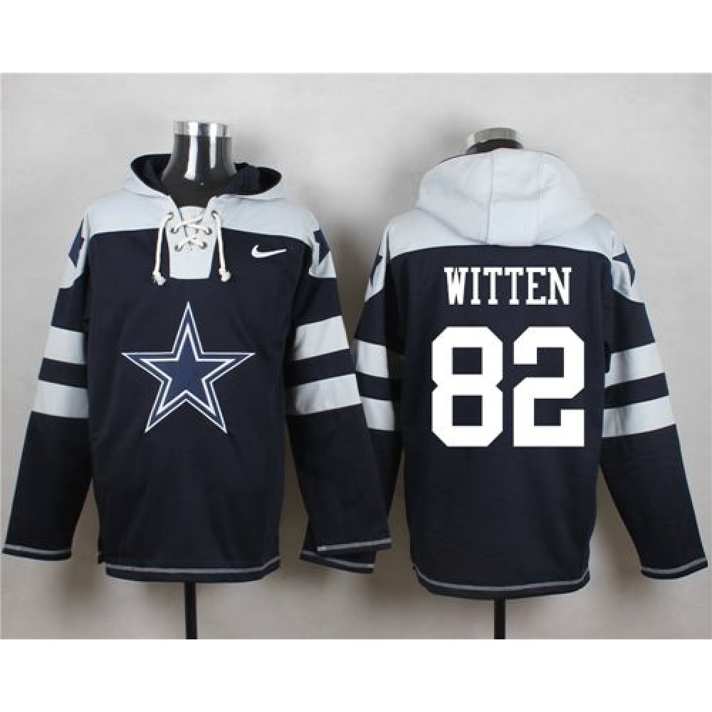 Cowboys #82 Jason Witten Navy Blue Player Pullover NFL Hoodie