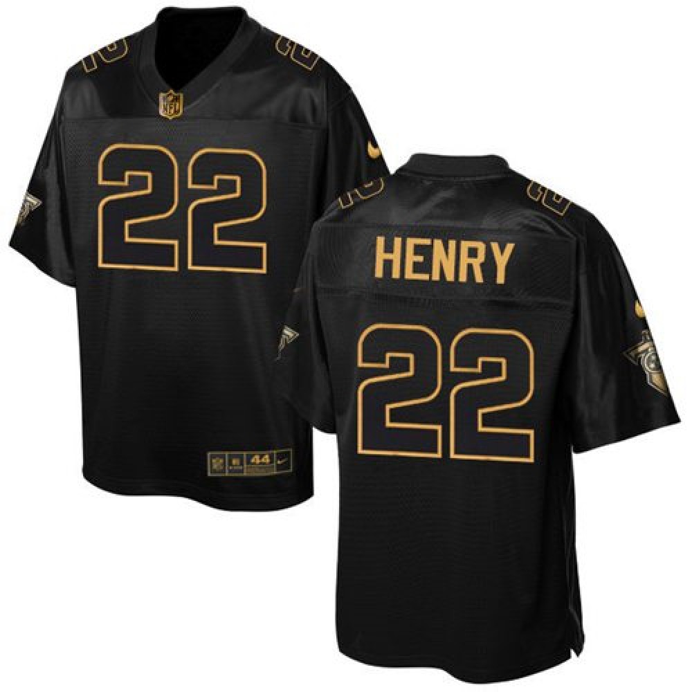 Titans #22 Derrick Henry Black Men's Stitched NFL Elite Pro Line Gold Collection Jersey