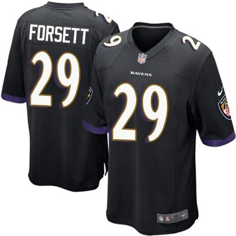 Ravens #29 Justin Forsett Black Alternate Youth Stitched NFL New Elite Jersey