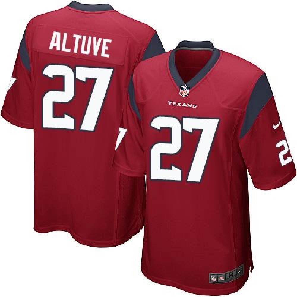 Texans #27 Jose Altuve Red Alternate Youth Stitched NFL Elite Jersey