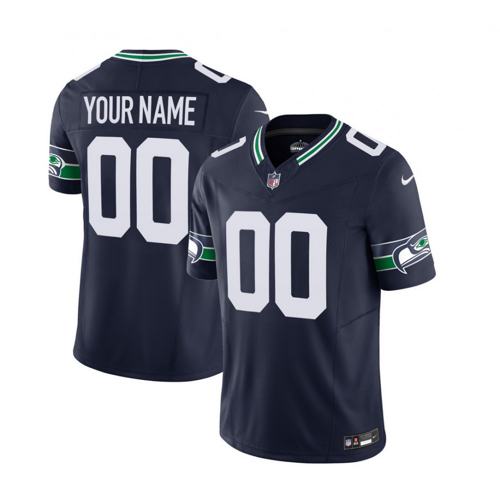 Men's Seattle Seahawks Active Player Custom 2023 F.U.S.E. Navy Limited Stitched Football Jersey