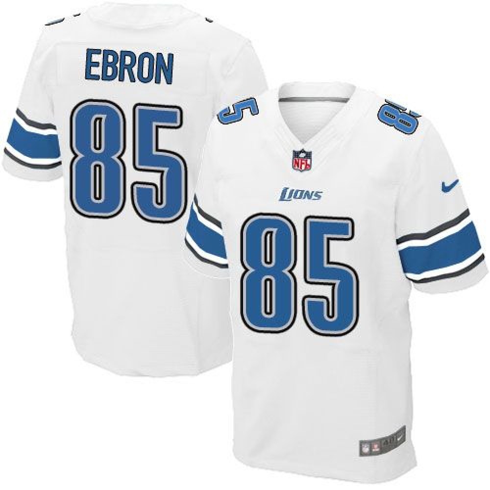 Lions #85 Eric Ebron White Men's Stitched NFL Elite Jersey