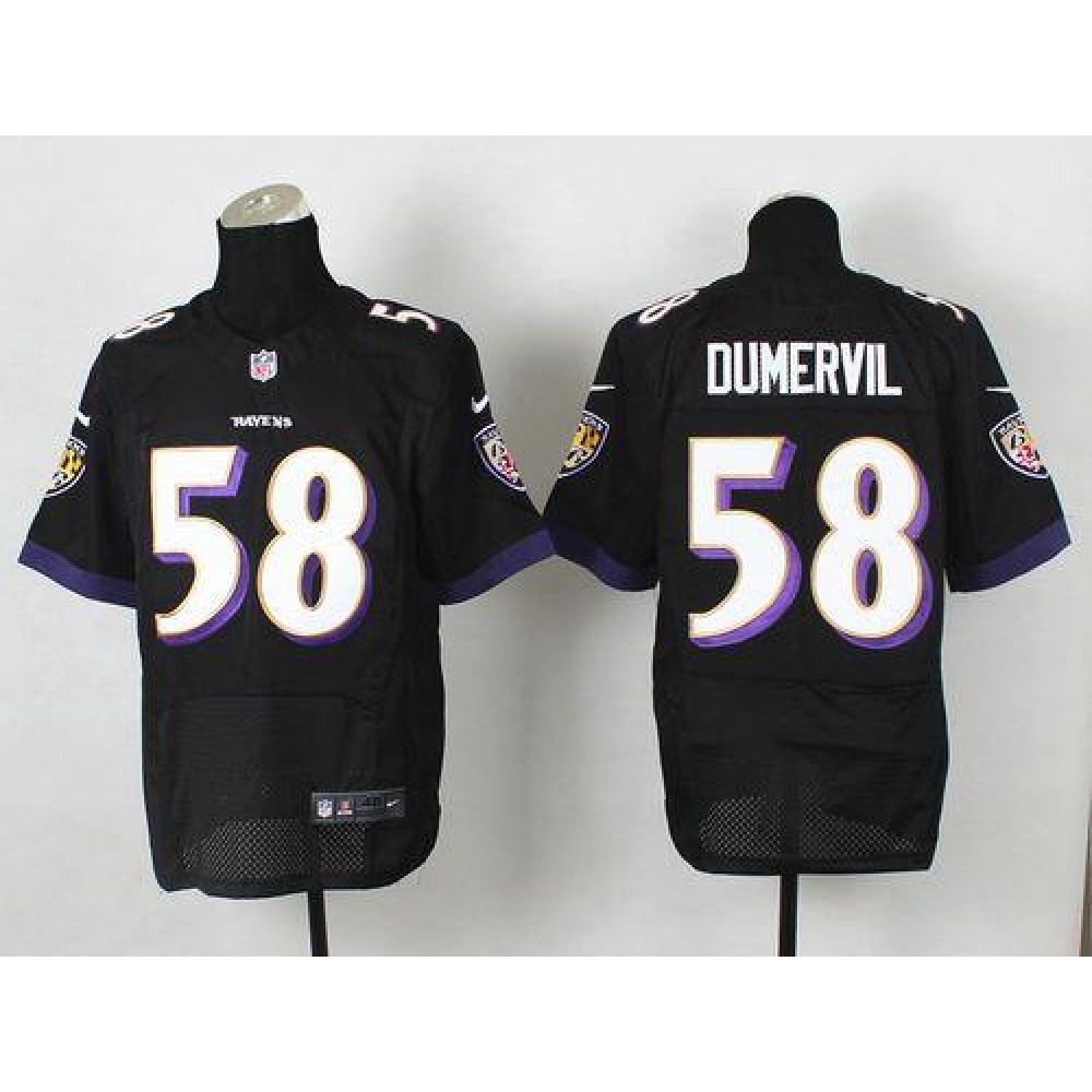 Ravens #58 Elvis Dumervil Black Alternate Men's Stitched NFL New Elite Jersey