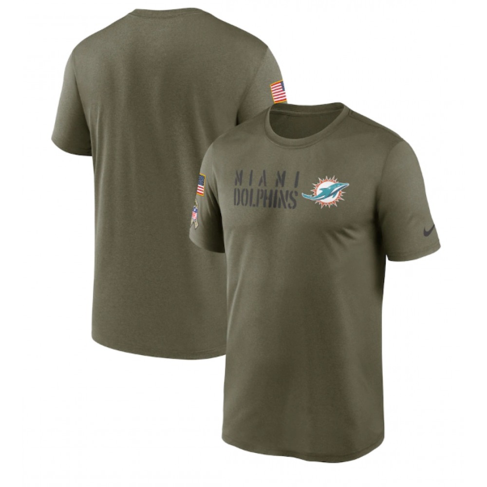 Men's Miami Dolphins Olive 2022 Salute to Service Legend Team T-Shirt