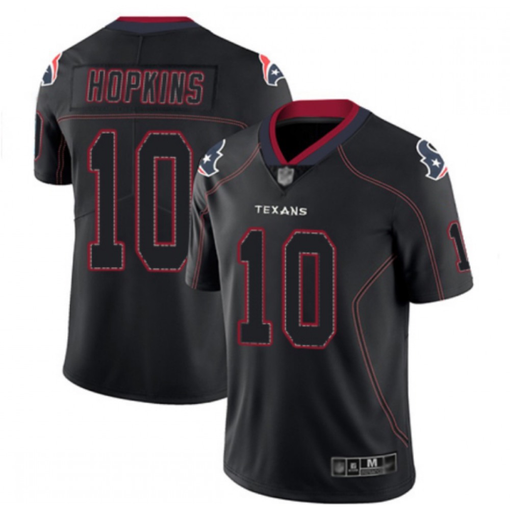 Men's Houston Texans #10 DeAndre Hopkins Lights Out Black Color Rush Limited Stitched Jersey