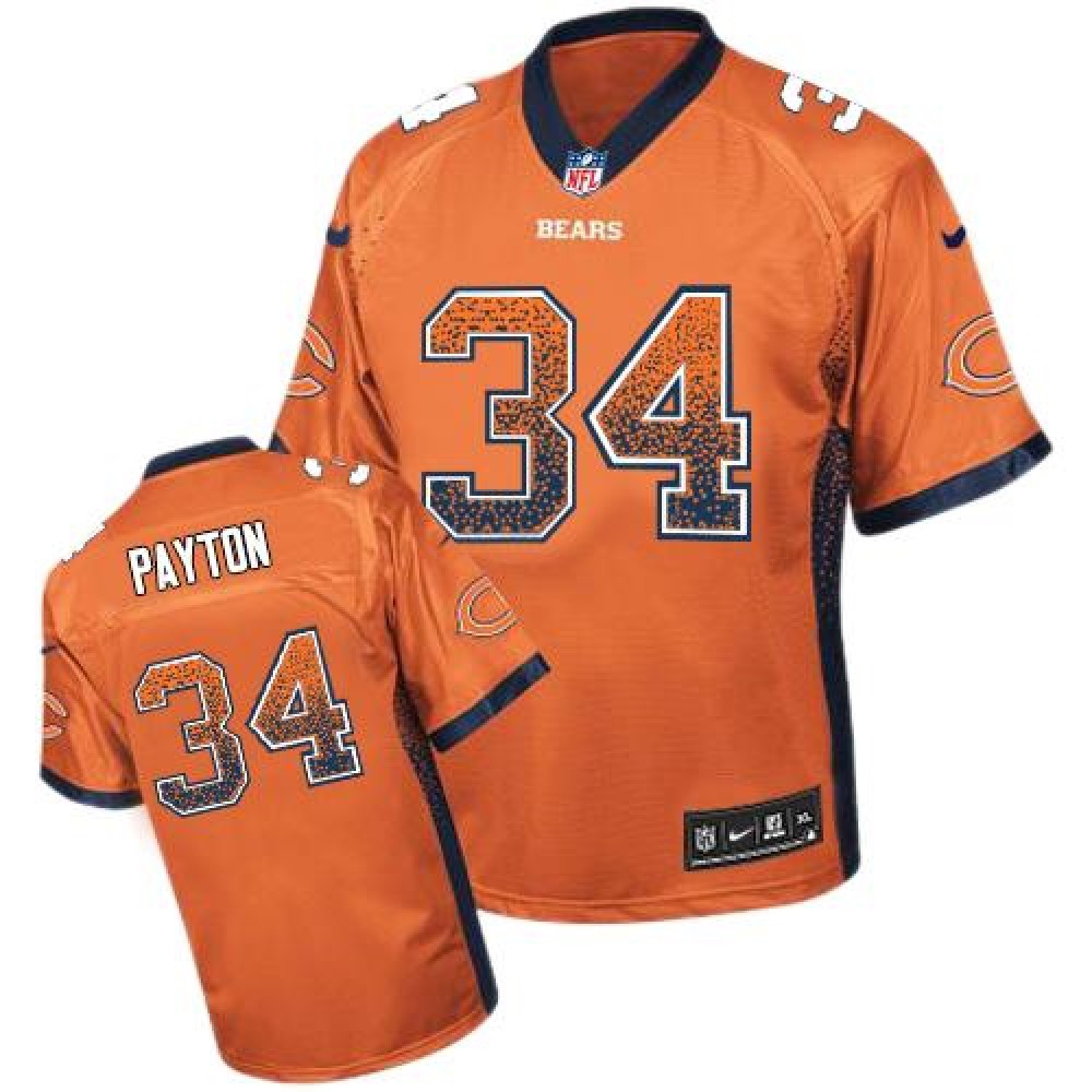 Bears #34 Walter Payton Orange Alternate Youth Stitched NFL Elite Drift Fashion Jersey