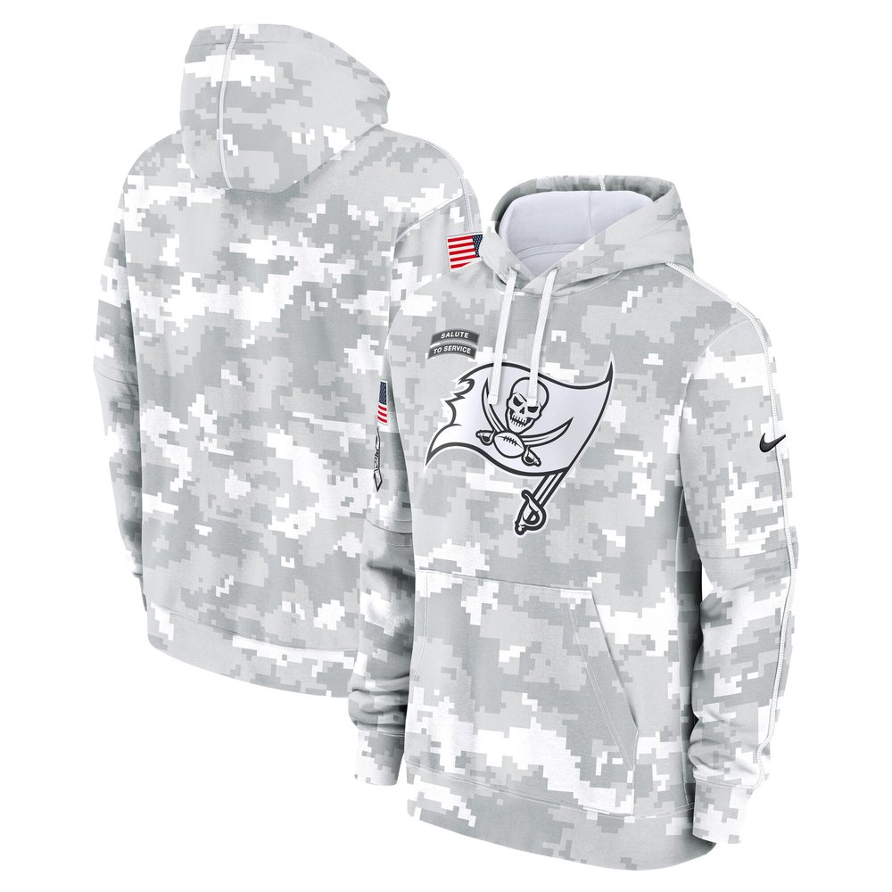 Men's Tampa Bay BuccaneersArctic Camo 2024 Salute to Service Club Fleece Pullover Hoodie
