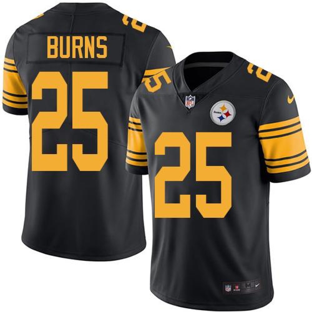 Steelers #25 Artie Burns Black Men's Stitched NFL Limited Rush Jersey
