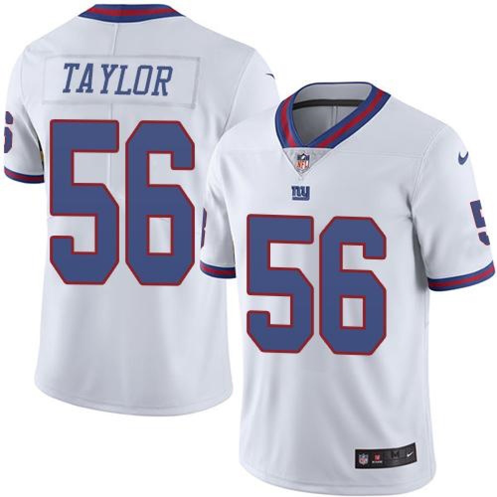 Giants #56 Lawrence Taylor White Men's Stitched NFL Limited Rush Jersey
