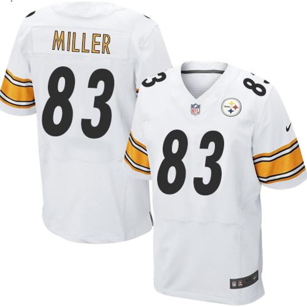 Steelers #83 Heath Miller White Men's Stitched NFL Elite Jersey