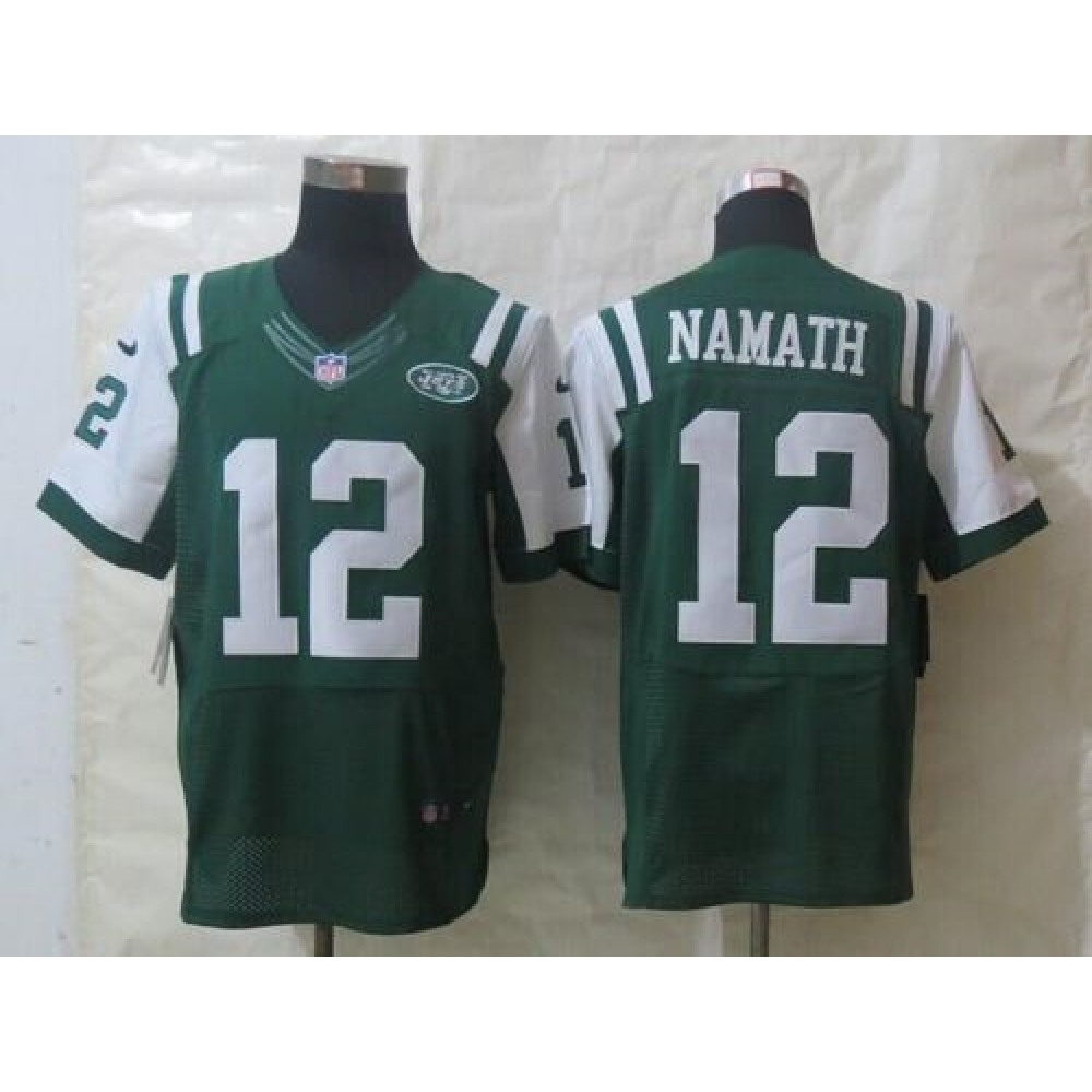 Jets #12 Joe Namath Green Team Color Men's Stitched NFL Elite Jersey