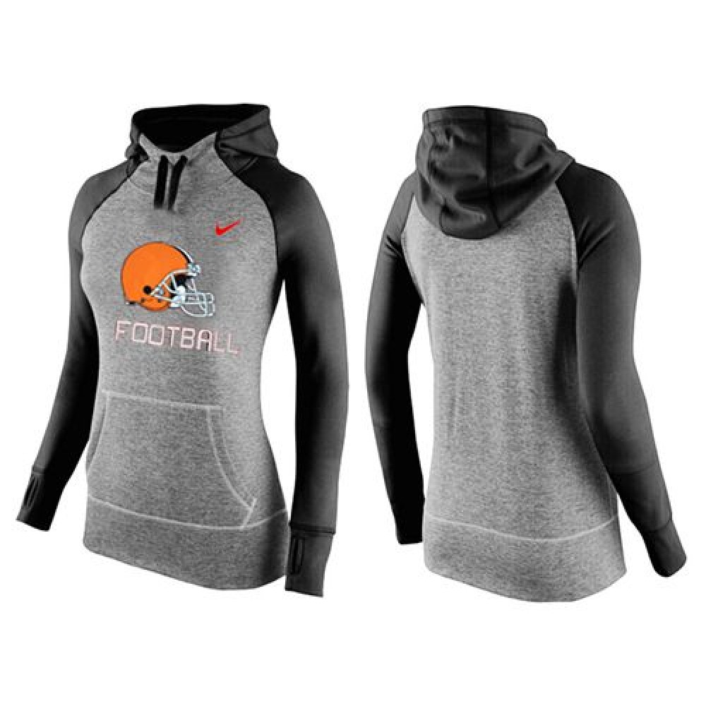 Women'sCleveland Browns Performance Hoodie Grey & Black