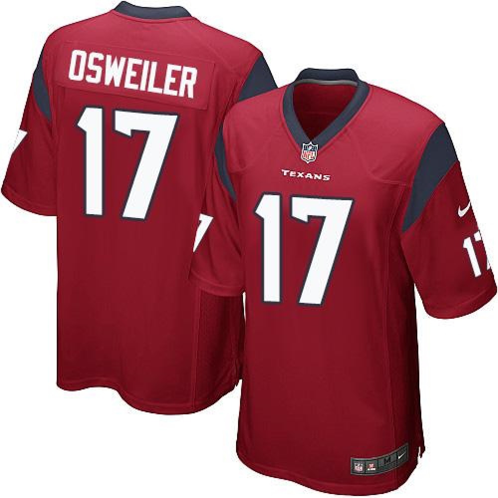 Texans #17 Brock Osweiler Red Alternate Youth Stitched NFL Elite Jersey