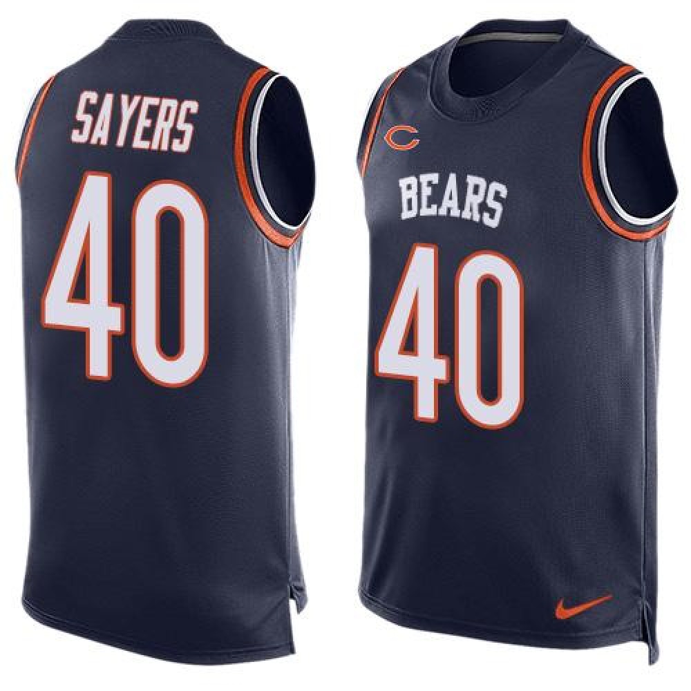 Bears #40 Gale Sayers Navy Blue Team Color Men's Stitched NFL Limited Tank Top Jersey