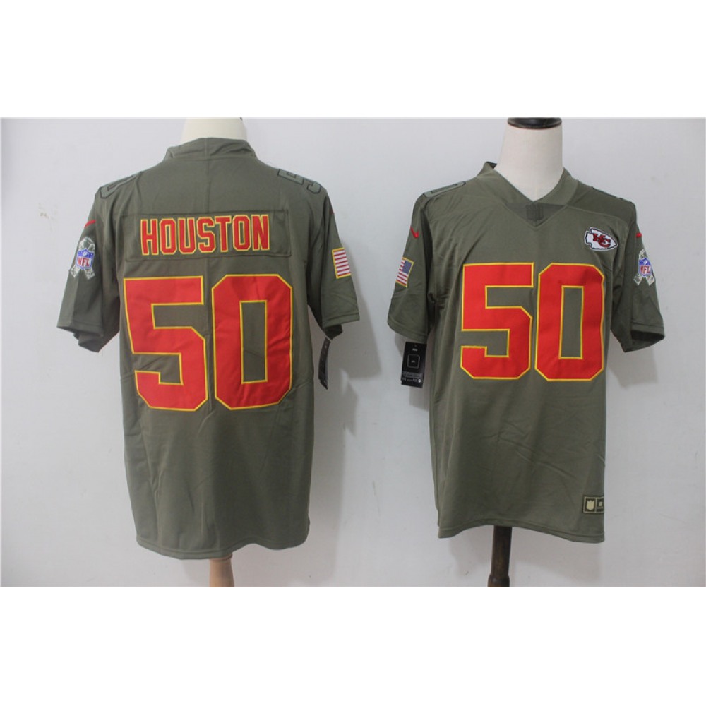 Men'sKansas City Chiefs #50 Justin Houston Olive Salute To Service Limited Stitched NFL Jersey