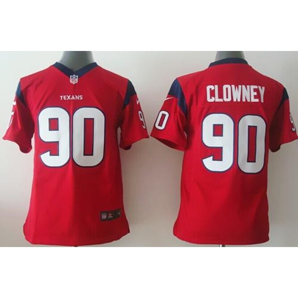 Texans #90 Jadeveon Clowney Red Alternate Youth Stitched NFL Elite Jersey