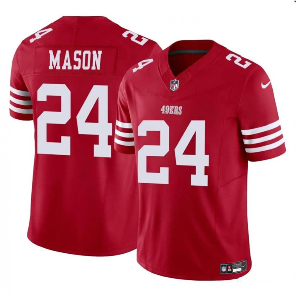 Men's San Francisco 49ers #24 Jordan Mason Red 2023 F.U.S.E. Stitched Football Jersey