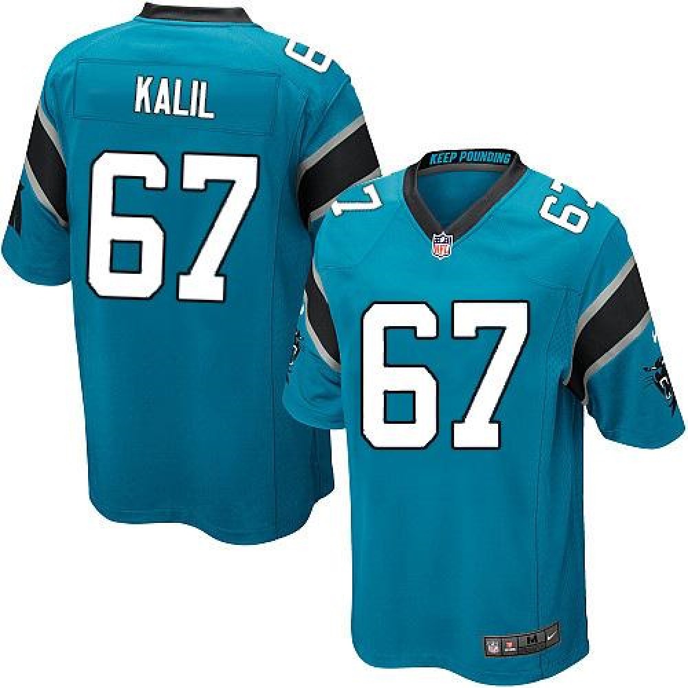 Panthers #67 Ryan Kalil Blue Alternate Youth Stitched NFL Elite Jersey
