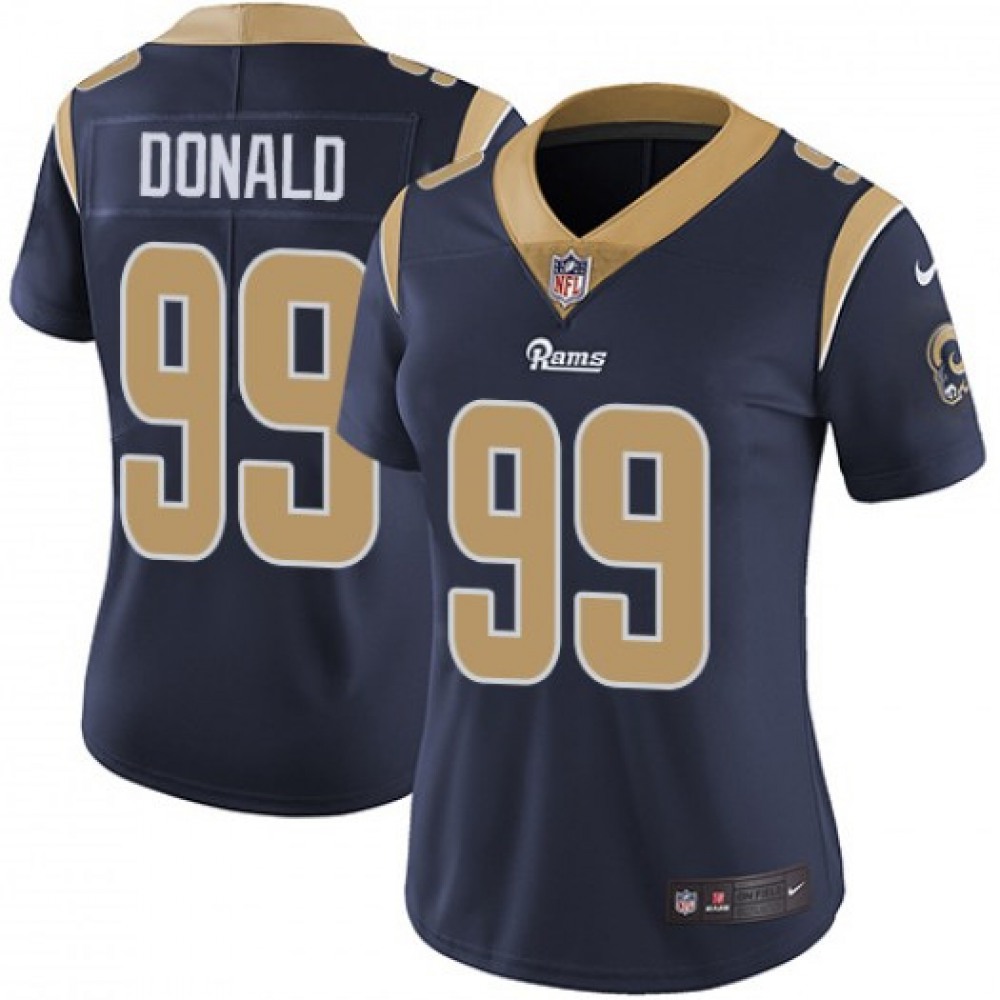 Women's Los Angeles Rams #99 Aaron Donald Navy Vapor Untouchable Limited Stitched NFL Jersey(Run Small)