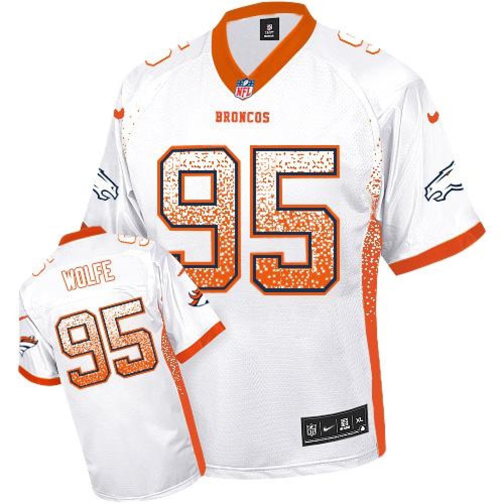 Broncos #95 Derek Wolfe White Youth Stitched NFL Elite Drift Fashion Jersey