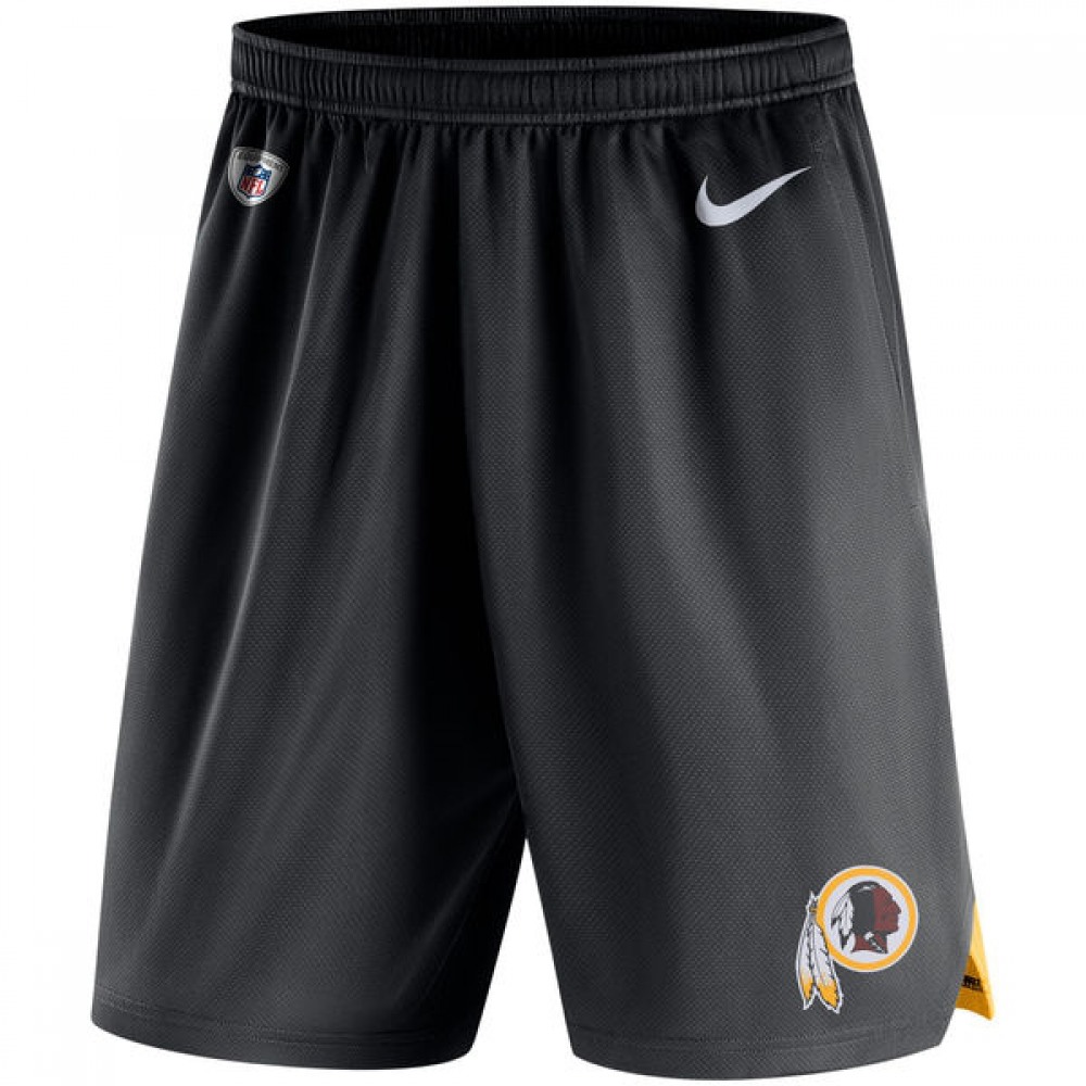 Men's Washington RedskinsBlack Knit Performance Shorts