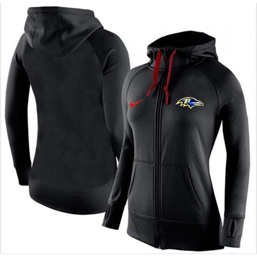 Women'sBaltimore Ravens Full-Zip Performance Hoodie Black