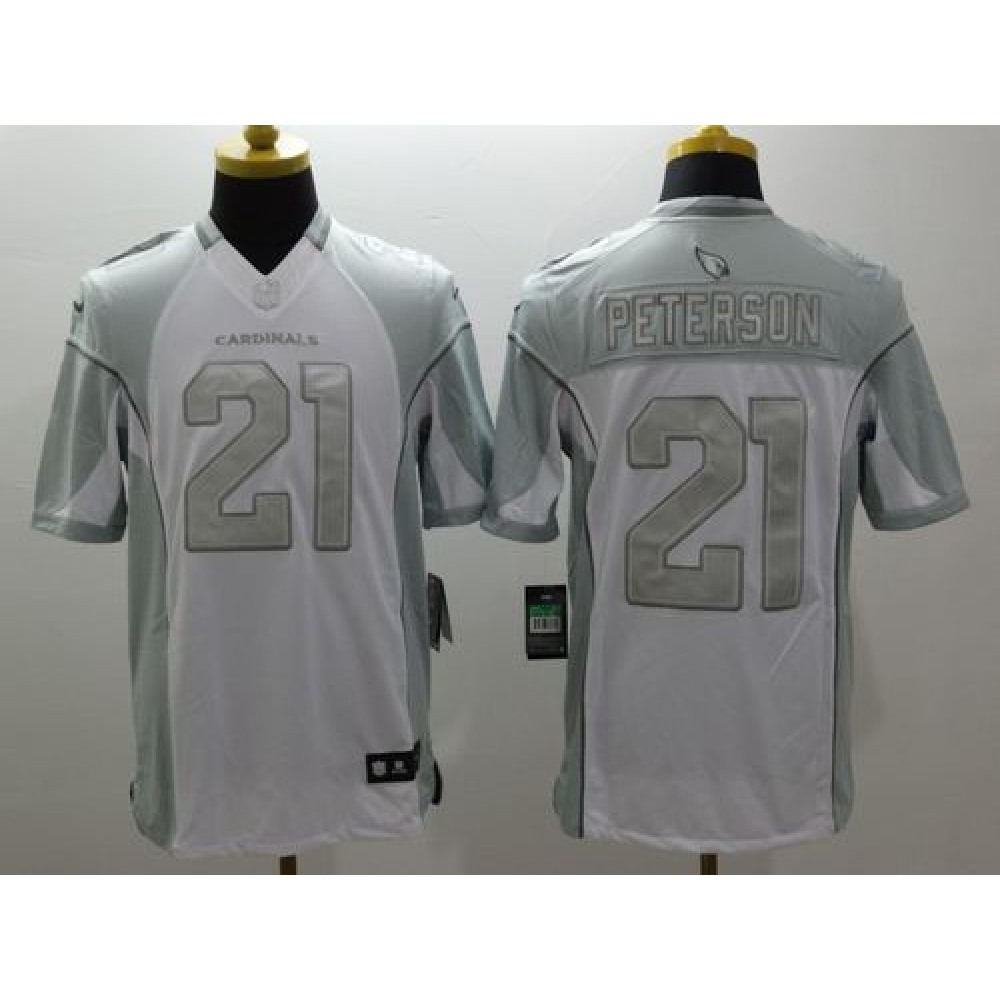 Cardinals #21 Patrick Peterson White Men's Stitched NFL Limited Platinum Jersey