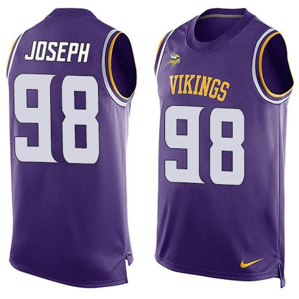 Vikings #98 Linval Joseph Purple Team Color Men's Stitched NFL Limited Tank Top Jersey