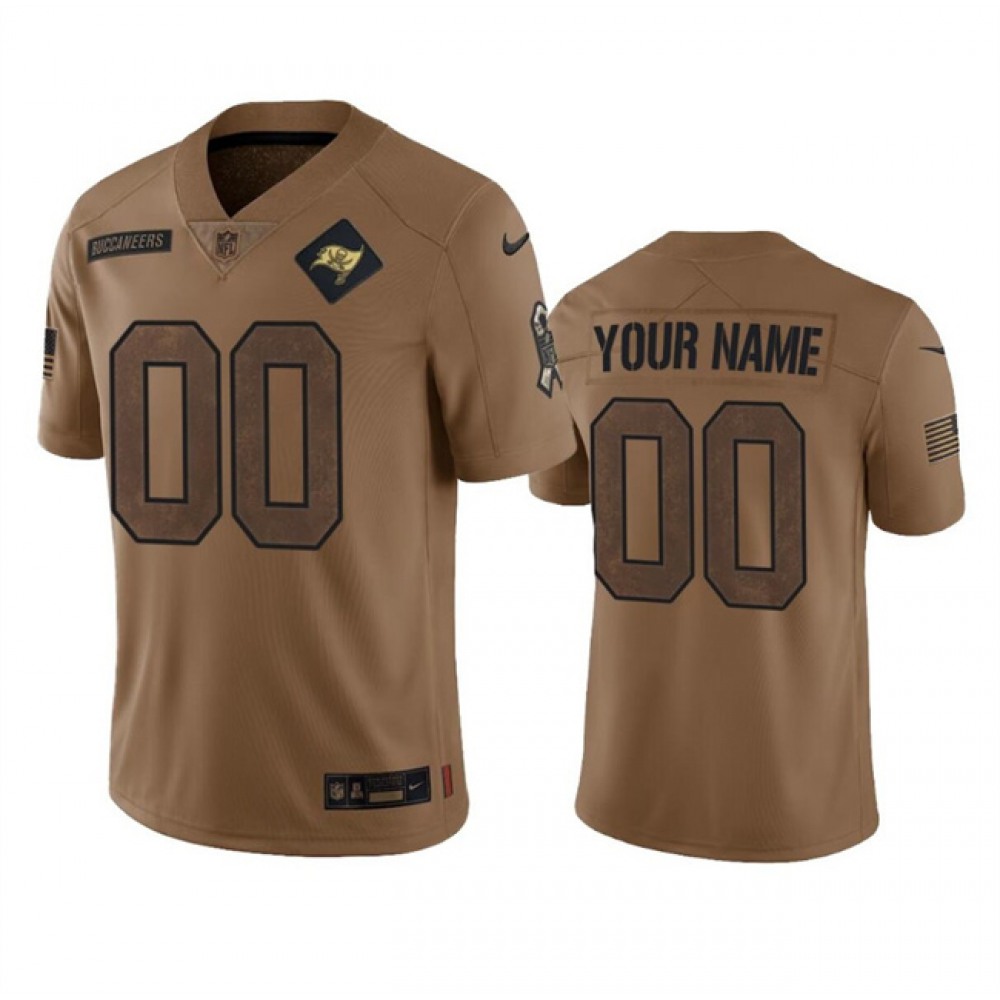 Men's Tampa Bay Buccaneers Active Player Custom2023 Brown Salute To Service Limited Stitched Jersey