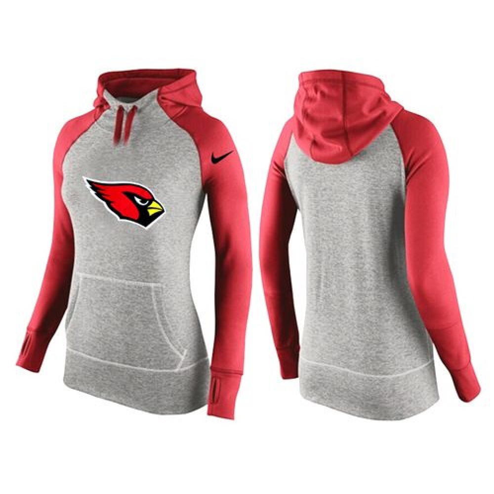 Women'sArizona Cardinals Performance Hoodie Grey & Red_3