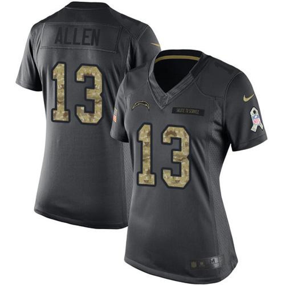 Chargers #13 Keenan Allen Black Women's Stitched NFL Limited 2016 Salute to Service Jersey