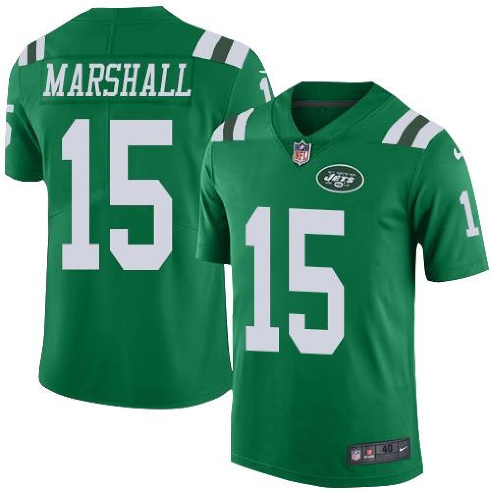 Jets #15 Brandon Marshall Green Men's Stitched NFL Elite Rush Jersey