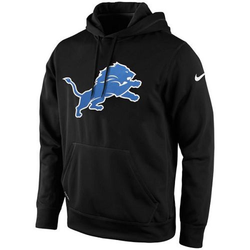 Men's Detroit LionsBlack KO Logo Essential Hoodie