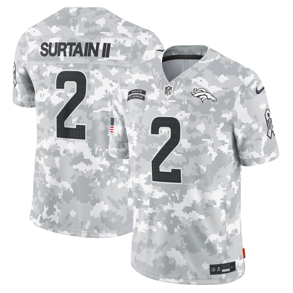 Men's Denver Broncos Patrick Surtain IIArctic Camo 2024 Salute to Service Limited Jersey