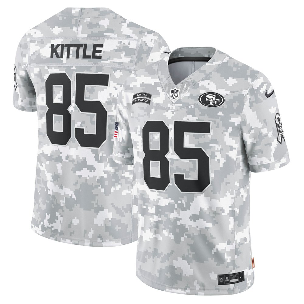 Men's San Francisco 49ers George KittleArctic Camo 2024 Salute to Service Limited Jersey